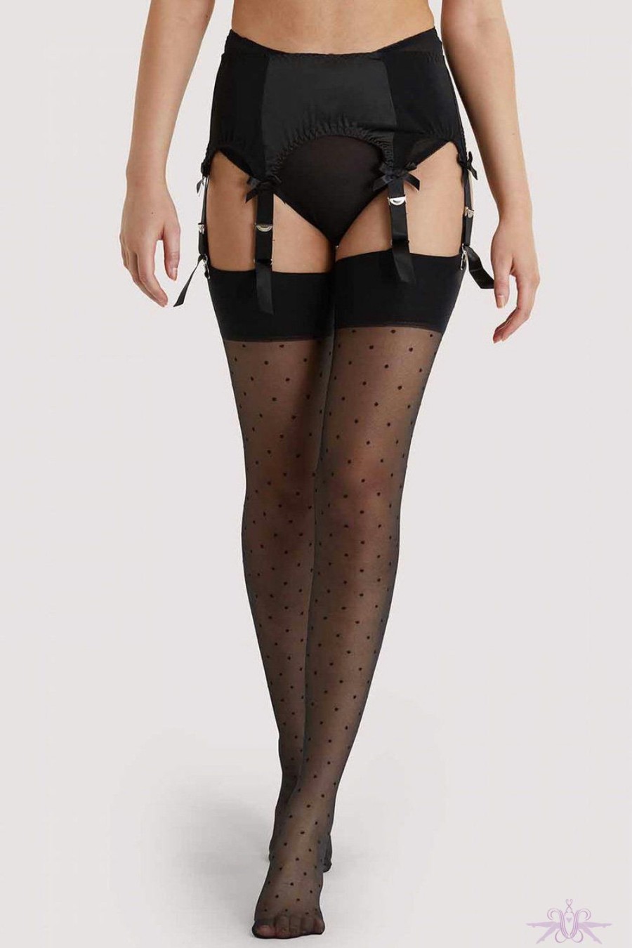 Stockings Playful Promises | Playful Promises Black Bow Seamed Stockings