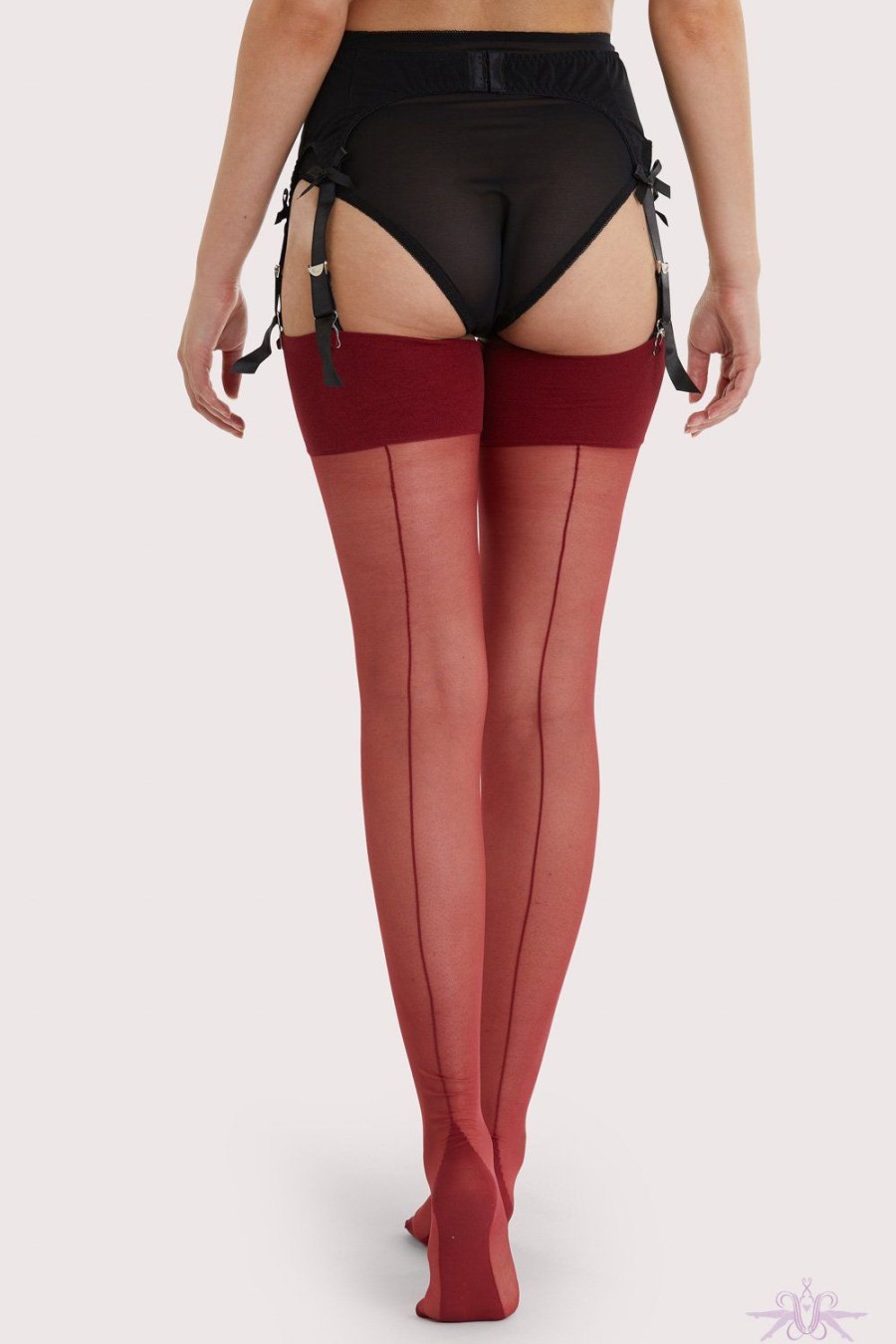 Stockings Playful Promises | Playful Promises Merlot Vintage Seamed Stockings