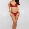 Lingerie Dreamgirl | Dreamgirl Underwired Claret Bra And Thong Set