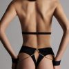 Lingerie Maison Close | Maison Close Tapage Nocturne Black Openable High Waist Thong With Cuffs