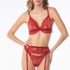 Lingerie Valery | Valery Prestige Camelia Red Triangle Bra