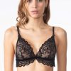 Lingerie Valery | Valery Prestige Camelia Black Triangle Bra