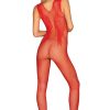 Lingerie Obsessive | Obsessive Wing Motif Fishnet Red Bodystocking