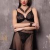 Lingerie Valery | Valery Prestige Camelia Black Chemise