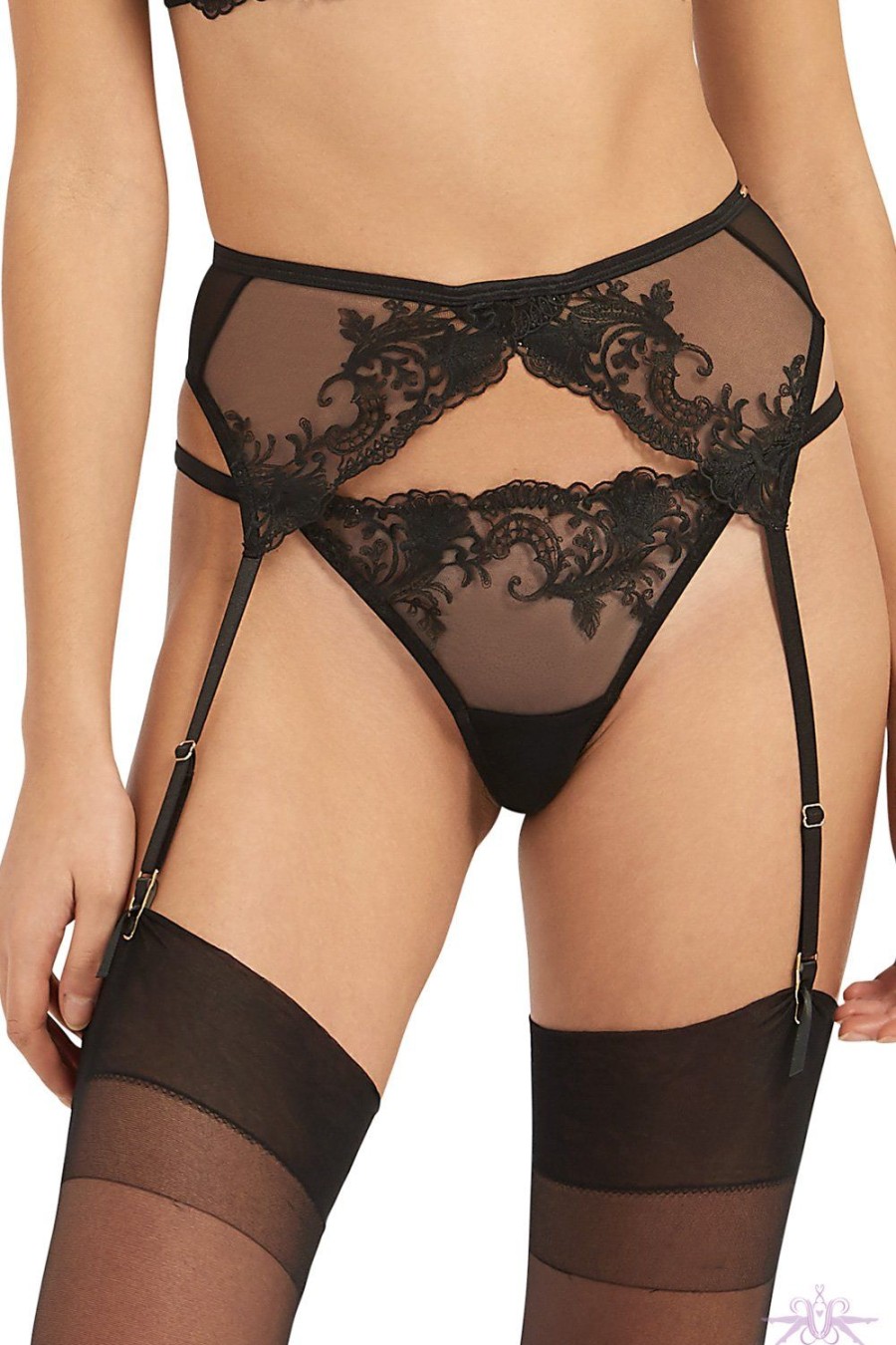 Lingerie Bluebella | Bluebella Marseille Black Suspender Belt