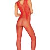 Lingerie Obsessive | Obsessive Wing Motif Fishnet Red Bodystocking