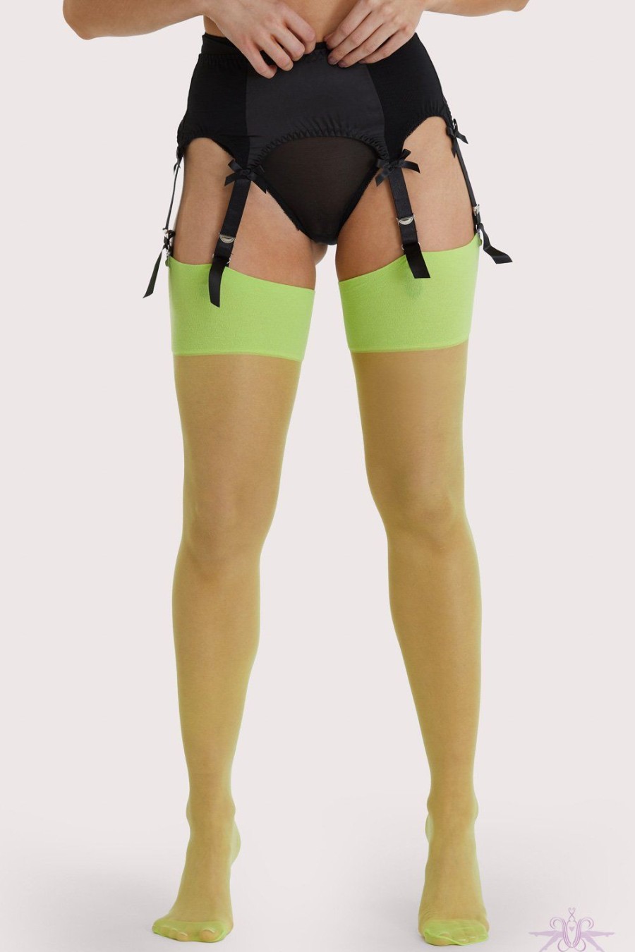 Stockings Playful Promises | Playful Promises Lime Green Vintage Seamed Stockings