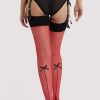 Stockings Playful Promises | Playful Promises Red Bow Seamed Stockings