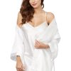 Lingerie Dreamgirl | Dreamgirl Short Satin White Kimono And Chemise