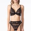 Lingerie Valery | Valery Prestige Camelia Black Suspender Belt