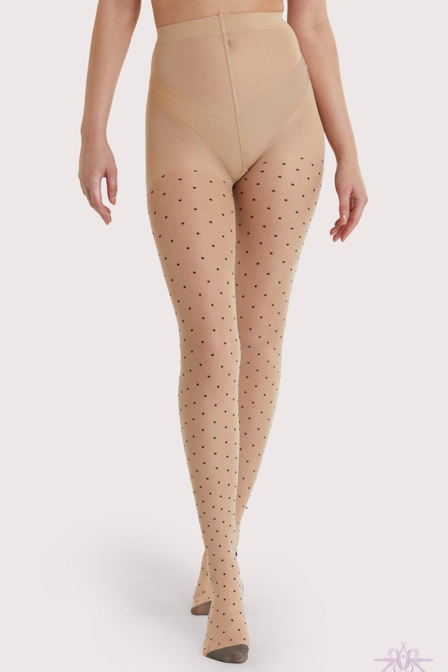 Tights Playful Promises | Playful Promises Dotty Seamed Tights With Bow