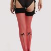 Stockings Playful Promises | Playful Promises Red Bow Seamed Stockings